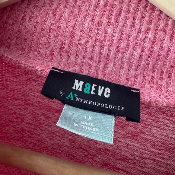 Maeve Anthropologie Marled Laney Pink Soft Mock Cowl Neck Sweater 1X - Picture 2 of 8